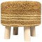 Northlight 15" Beige Braided Jute and Wood Handmade Three Legged Foot Stool